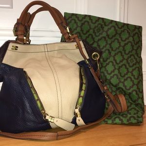 orYANY Color Block Leather Bag